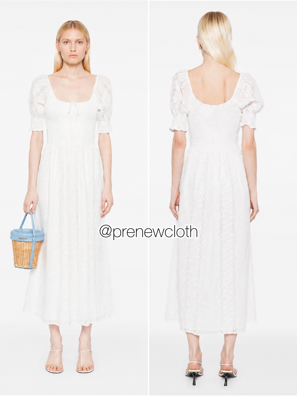 Hill House Home The Madeline Nap Dress White Broderie Voile Size S NWT
